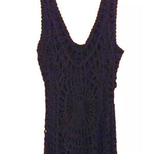 Black crocheted dress- large NWOT